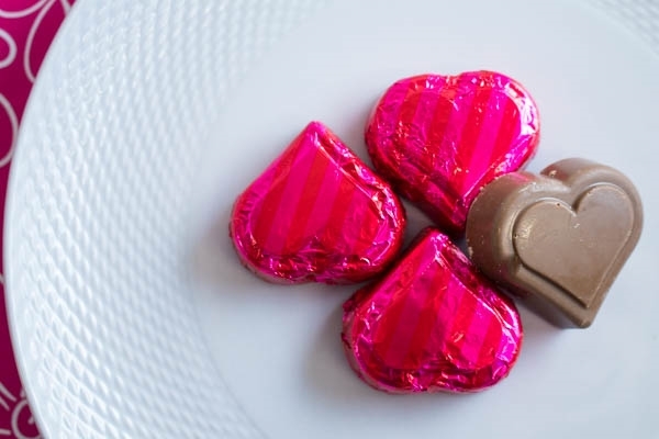 Picture of Foil Wrapped Peanut Butter Filled Hearts